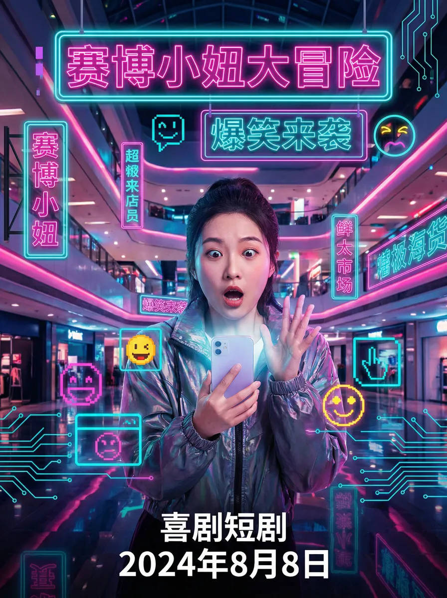 亚洲精品一卡二卡三卡四卡2021 搞笑喜剧短剧 - 赛博小妞大冒险海报